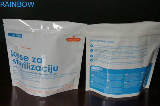 Thực phẩm nhiều lớp nhựa tiệt trùng lò vi sóng Túi đứng lên với dây kéo
