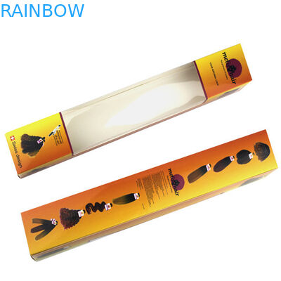 Bao bì hộp giấy mở rộng tóc với cửa sổ rõ ràng, hộp giấy nối tóc