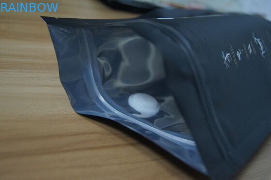 Đồng bằng đứng lên nhôm lá cà phê túi đậu đóng gói với van khử khí