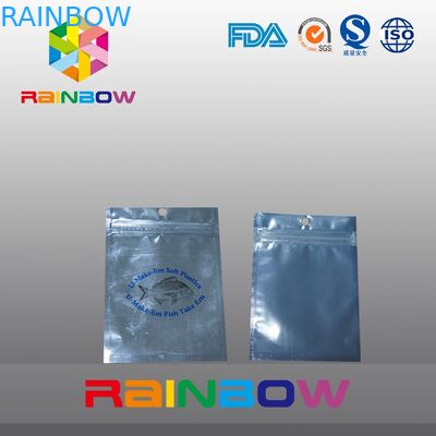 Mặt trước trong suốt Mặt sau giấy bạc Pet Pet Túi có khóa kéo, túi mồi