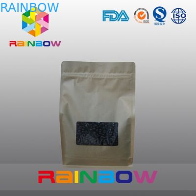 Giấy kraft 8 mặt túi cà phê, túi dưới đáy bao bì hạt cà phê rang