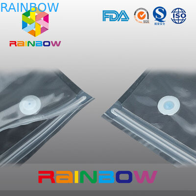 Poly chân không kết cấu lưu trữ thực phẩm túi / trượt dây kéo túi chân không thực phẩm túi niêm phong