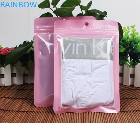 Niêm phong túi nhựa dây kéo cho quần áo / bao bì may mặc phía trước rõ ràng