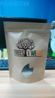 Logo In Grip Grip Túi / Túi giấy kraft cho Baking Blend với Window và Ziplock