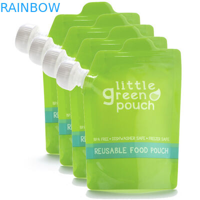 In ấn sống động Túi đựng thức ăn cho trẻ em có nắp đáy và vòi góc