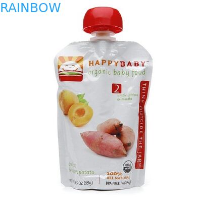 Túi nhựa in tùy chỉnh Bao bì Wtih Middle Spout Túi dành cho nước ép trái cây