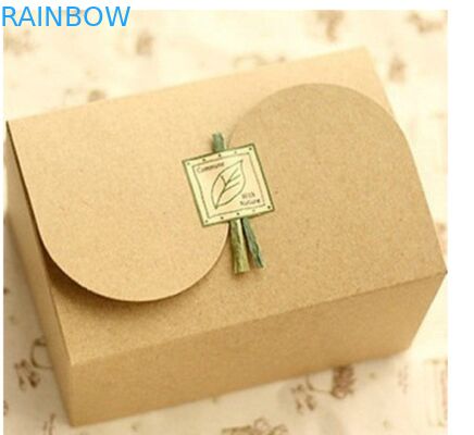 Hộp giấy kraft nâu trơn để đóng gói quà tặng, in tùy chỉnh