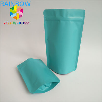 Túi trà xanh tự nhiên Bao bì mờ bề mặt tự đứng Ziplock