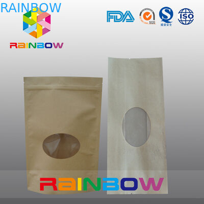 Túi giấy Gusset cho kẹo / Bao bì thực phẩm khô có cửa sổ rõ ràng