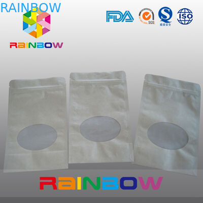 Túi giấy màu nâu Túi đứng Bao bì có khóa kéo, túi Ziplock cho kẹo / thực phẩm