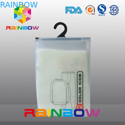 Túi nhựa PVC mờ Bao bì Túi treo với Ziplock cho vải trẻ em