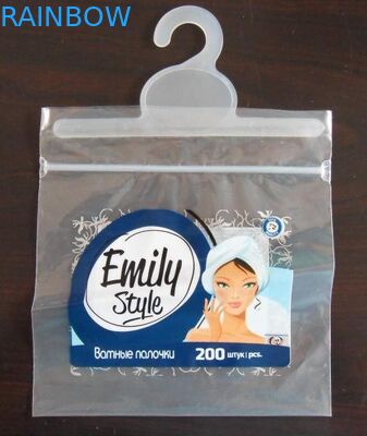 Nhựa rõ ràng Grip Seal Colthes Túi đóng gói với móc áo / dây kéo trượt