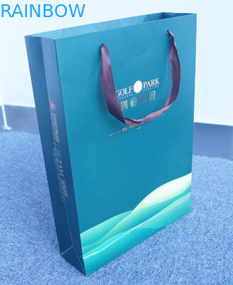 Đáy phẳng In Túi giấy mua sắm tùy chỉnh bằng giấy có dây rút