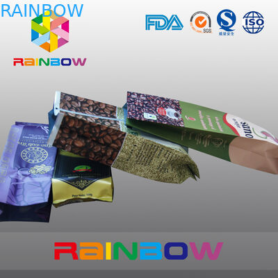 Túi cà phê Gusset đen in đầy đủ