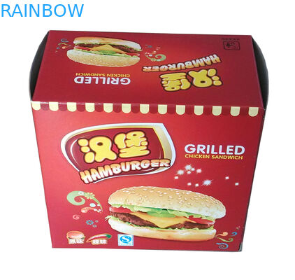 Giấy trắng Bao bì hộp giấy in đầy màu sắc cho Hamburger