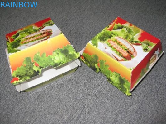 Giấy trắng Bao bì hộp giấy in đầy màu sắc cho Hamburger