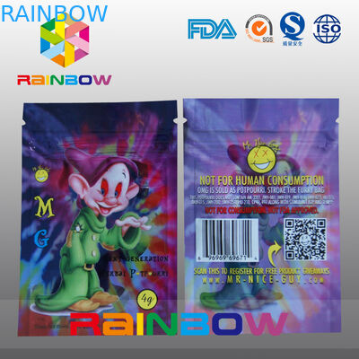 Tùy chỉnh in Logo MG Túi hương Ziplock 5g 4g Túi khói gia vị