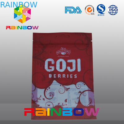 Túi cửa sổ nhựa màu đỏ và trắng với dây kéo trên cùng cho thực phẩm / Garllic tươi