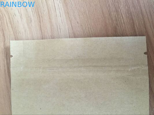 Túi giấy tùy chỉnh Giấy kraft phẳng lót giấy bạc Ba mặt niêm phong Túi Zip hàng đầu