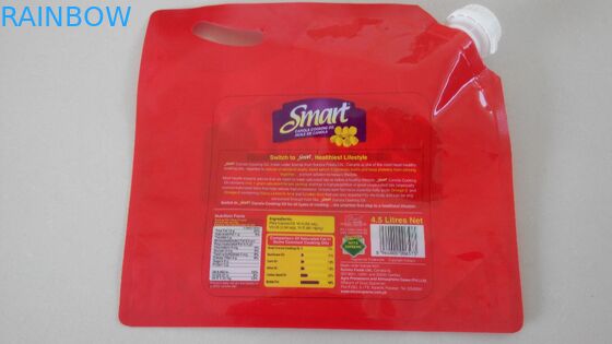 Logo in đứng Túi đựng vòi có tay cầm cho dầu ăn 4.5L / Huile De Canola