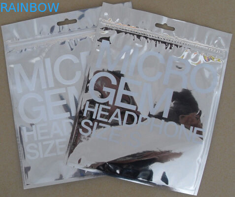 Mặt trước trong suốt Hiển thị túi nhựa bao bì mỹ phẩm với Zipper