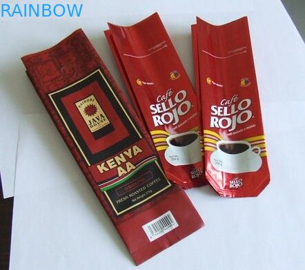 Túi cà phê thiết kế tùy chỉnh với van khử khí một chiều, xanh / đen