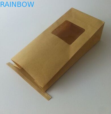 Lá lót lót túi bao bì Túi giấy Túi giấy kraft với Tin Tie và cửa sổ