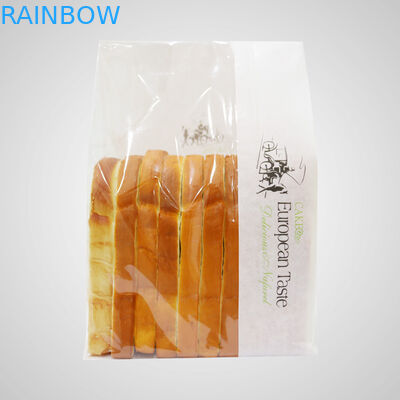 Túi giấy trắng cho bánh mì / đứng lên túi với tấm vải và cửa sổ rõ ràng