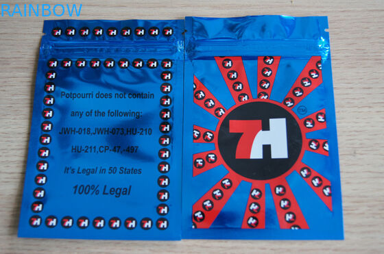 Tái chế nhiều lớp nhôm lá bao bì Thảo dược - Túi Mylar Ziplock hương