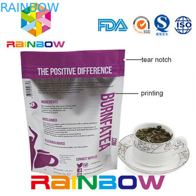 Side Gussatted Doy Pack Giấy gói trà giấy Túi nhôm Lá nhựa Ziplock