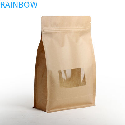 Túi chống ẩm đáy phẳng nhiều lớp Túi trà Bao bì có khóa kéo và cửa sổ