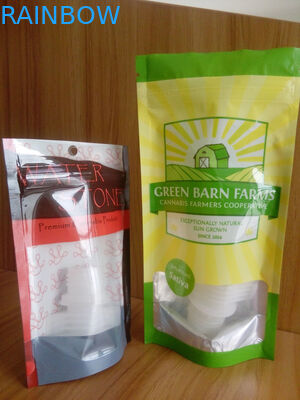 Đứng lên Thùng nhựa chứa đầy hạt cần sa / túi Noni có dây kéo