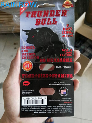 In tùy chỉnh Thunder Bull Pills Hộp bao bì thẻ có lỗ bướm
