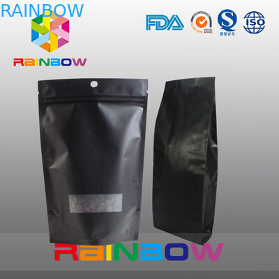 Đen 70g 100g 250g 500g Túi nhựa Đóng gói Túi đựng cà phê có van