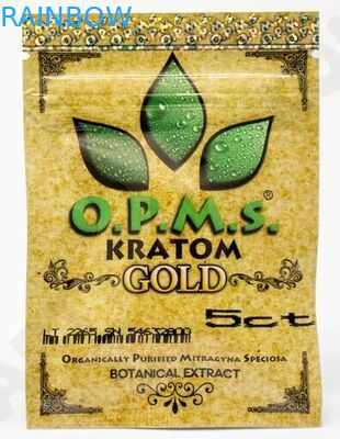 5ct OPMS vàng kratom ziplock chiết xuất viên nang bao bì / ba bên túi ziplock niêm phong