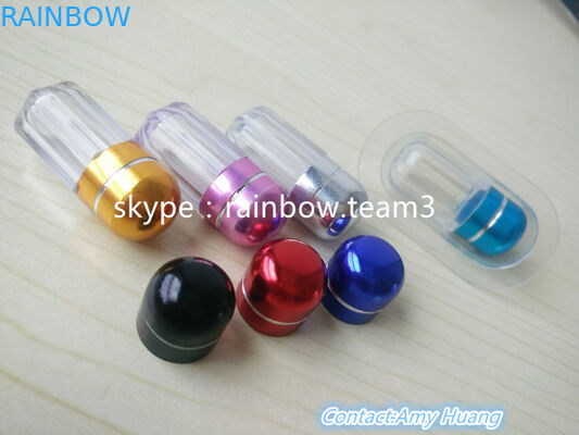 Chất chứa nhựa nhỏ tái sử dụng cho thuốc tình dục / chai hình viên nang với nắp kim loại tròn
