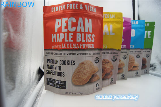 2017 thiết kế mới khuyến mãi túi bánh quy sô cô la / túi phô mai 10oz có khóa kéo