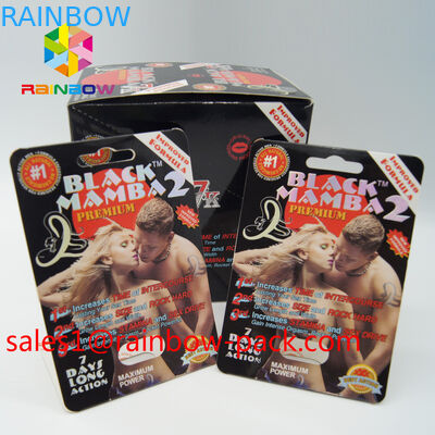 Đen mamba 3D thẻ đá rắn cương cứng thuốc tình dục 3D bao bì thẻ 3D thuốc sex đóng gói thẻ giấy thẻ tình dục 3D