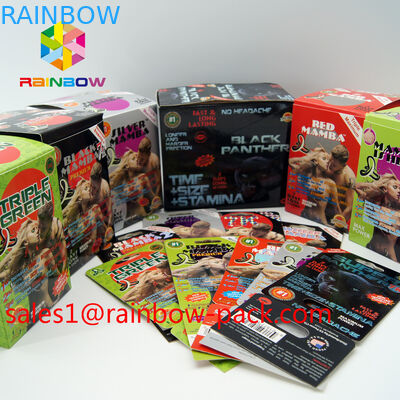 Đen mamba 3D thẻ đá rắn cương cứng thuốc tình dục 3D bao bì thẻ 3D thuốc sex đóng gói thẻ giấy thẻ tình dục 3D