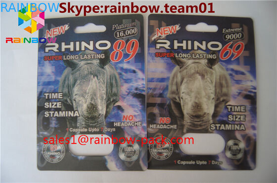 hot sale thẻ in 3D Black mamba Hiệu ứng 3D thuốc viên đóng gói thẻ 3D card / 3D in thẻ tê giác giấy ca