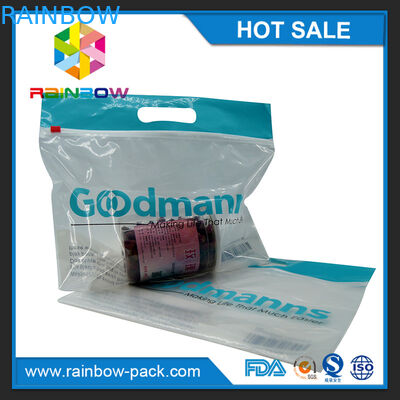 tùy chỉnh thực phẩm có thể tái sử dụng bao bì túi nhựa khóa zip trượt túi ziplock với logo đứng lên túi rõ ràng phía trước