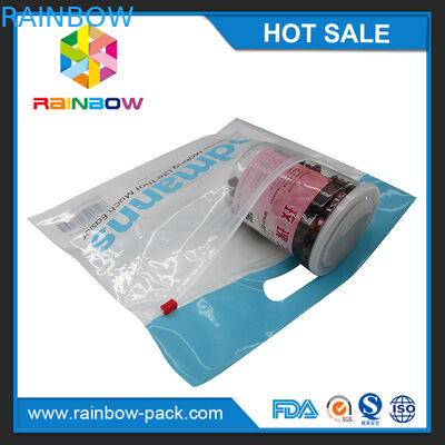 PE trượt ziplock túi có logo đứng lên túi rõ ràng phía trước túi khóa zip với mã upc in túi ziplock phía trước rõ ràng