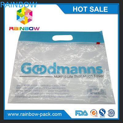 PE trượt ziplock túi có logo đứng lên túi rõ ràng phía trước túi khóa zip với mã upc in túi ziplock phía trước rõ ràng