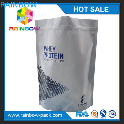 1kg Nhôm Lá Mờ In Mylar Đứng lên Ziplock Protein Powder Bao bì Túi