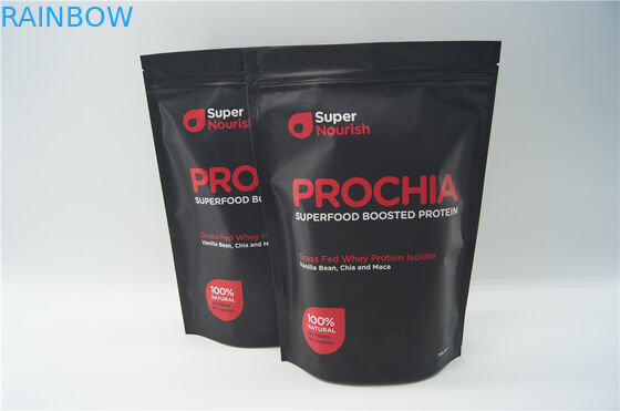 Lá nhôm tùy chỉnh Tái chế Đứng lên Zipper Zipper Túi Whey Protein Bao bì