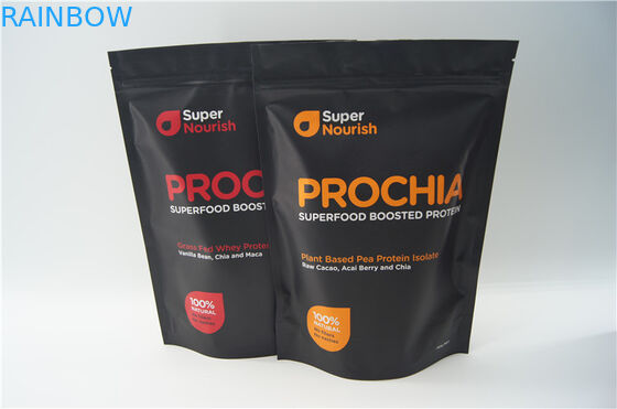 Matt in nhôm bột whey protein bột / lá nhôm đứng lên túi dây kéo