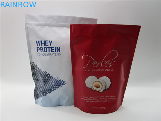 250g 500g tùy chỉnh lớp thực phẩm mờ đứng lên lá zip khóa whey protein bao bì