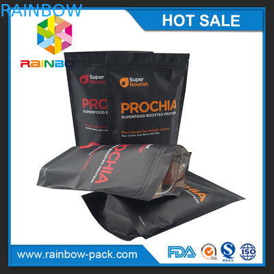 Mẫu miễn phí đứng lên ziplock cho 750g whey protein bột đóng gói với nước mắt notch