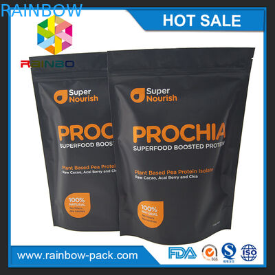 Mẫu miễn phí đứng lên ziplock cho 750g whey protein bột đóng gói với nước mắt notch