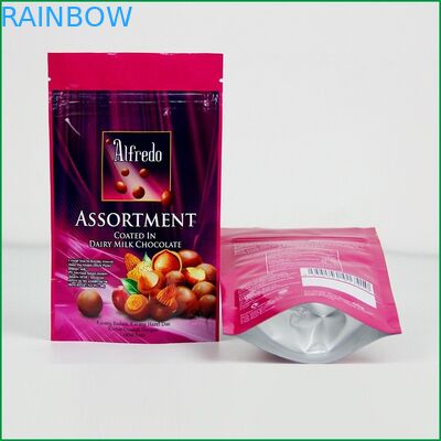 Túi đứng dây kéo tùy chỉnh với logo cho túi đóng gói sô cô la / sô cô la